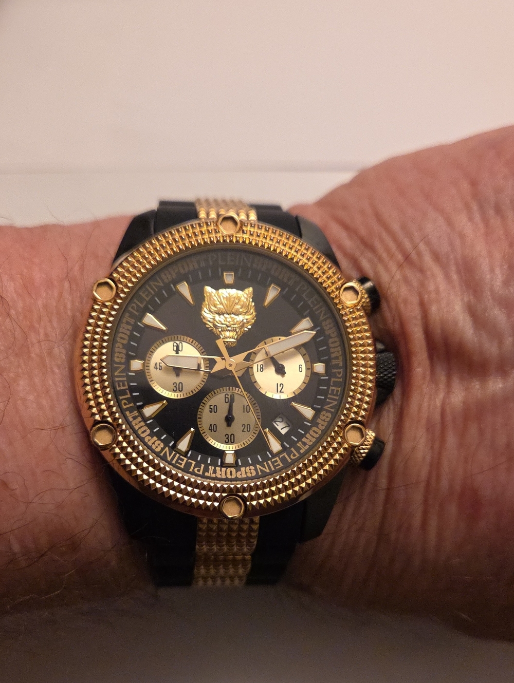 Philipp Plein Black & Gold Chronograph Watch
